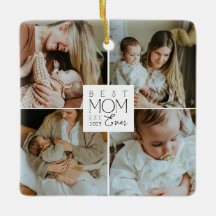 Mom 4 Photo Collage Christmas Ornament