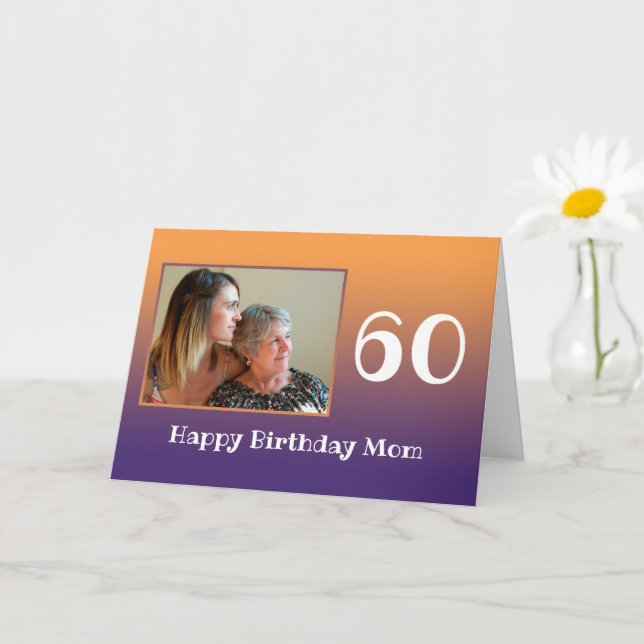 Mom 60th Birthday 60 Years Old Text Photo Template (Small Plant)