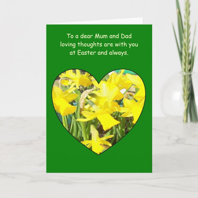 Mom And Dad Easter Card Daffodils (Front)