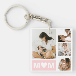 Mom And Kids Name Keepsake Photo Collage  Key Ring