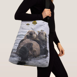 Mom and Pup Sea Otters Crossbody Bag