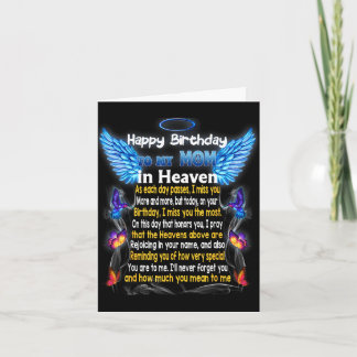Mom angel in heaven poem, happy mother's day proud card