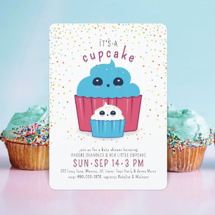 Mom & Baby Cupcake Baby Shower Invitation