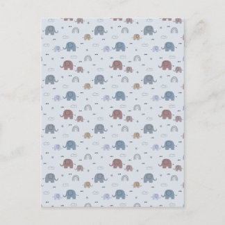 Mom & Baby Elephant Pattern Shower Curtain Holiday Postcard
