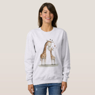 Mom & Baby Giraffe Cute Illustration Sweatshirt