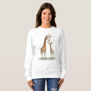 Mom & Baby Giraffe Cute Illustration Sweatshirt