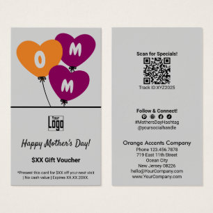 MOM Balloons Mother's Day Promotional Voucher Card
