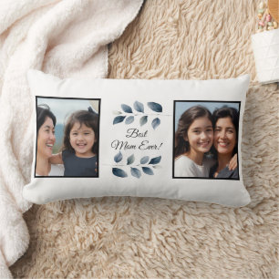 Mom Best Ever 2 Photo Keepsake Mothers Day Gift Lumbar Cushion