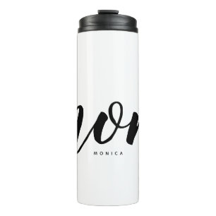 Mom Black & White Minimalist Thermal Tumbler