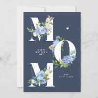MOM Blue Hydrangeas Floral Happy Mother's Day