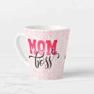 MOM BOSS Pink Arabesque Mum Gifts Cup Latte Mug