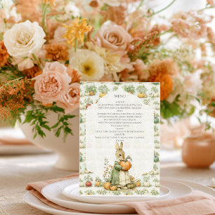 Mom Bunny and pumpkin Baby Shower Menu