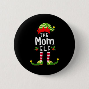 Mom Christmas Elf Matching Pajama X-mas Party  6 Cm Round Badge