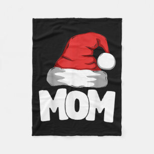 Mom Christmas Santa Matching Family Fleece Blanket