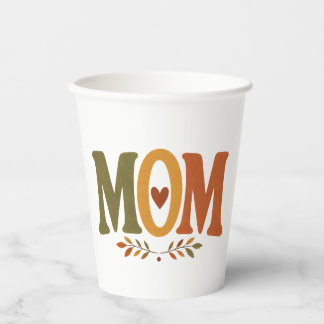 MOM Cosy Fall Autumn Motherhood Paper Cups