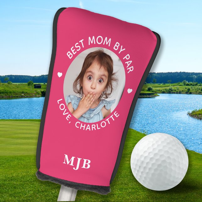 MOM Custom Photo Personalised Monogram Chic Pink Golf Head Cover (Creator Uploaded)