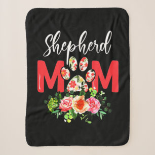 Mom Cute German Shepherd Sherpa Blanket