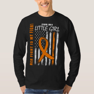 Mom Dad Little Girl Daughter Leukemia Awareness Fl T-Shirt
