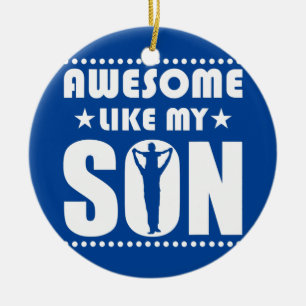 Mom Dad Quote Awesome Like My Son Happy Father's Ceramic Tree Decoration