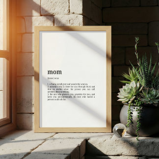 Mom Definition Poster | Dictionary Style