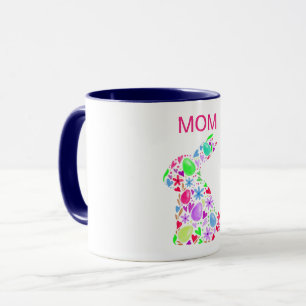 "MOM" EASTER EGG RABBIT IN PASTEL COLORS MUG