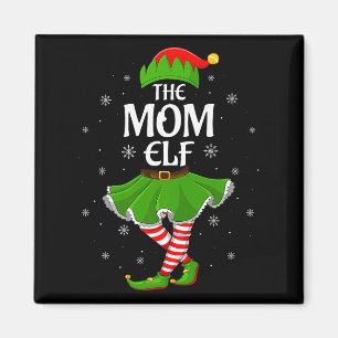 Mom Elf Christmas Family Girls Women Elf Squad Xma Magnet