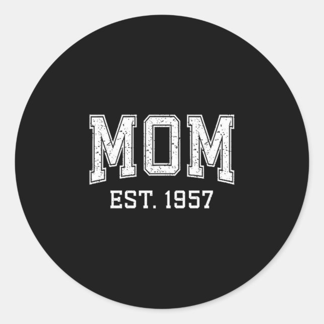 Mom Est 1957 D Mother’s Day Ized Premium Tri-blend Classic Round Sticker (Front)