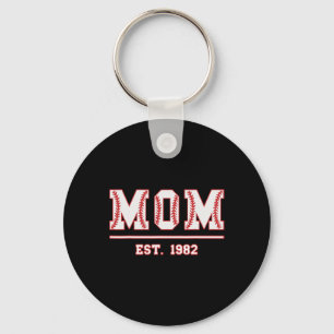 Mom Est. 1982 Funny Sports Year Established Mother Key Ring