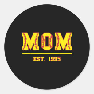 Mom Est. 1995 Funny Sports Year Established Mother Classic Round Sticker
