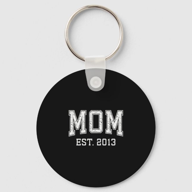 Mom Est 2013 Custom Personalized Mother’s Day Cust Key Ring (Front)
