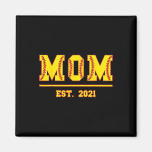 Mom Est. Funny Sports Year Established Mother Retr Magnet
