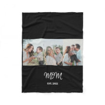 Mom Established, 3-Photo Fleece Blanket