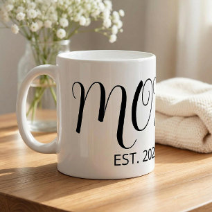 Mom Established Big Script New Mom Gift  Coffee Mug