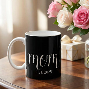 Mom Established Black Scrip New Mom Gift Coffee Mug