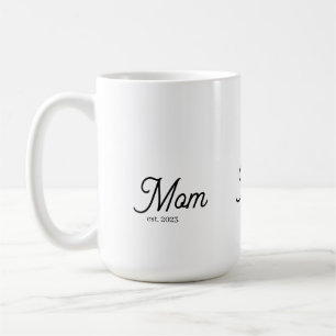 Mom Established Black Script Coffee Mug