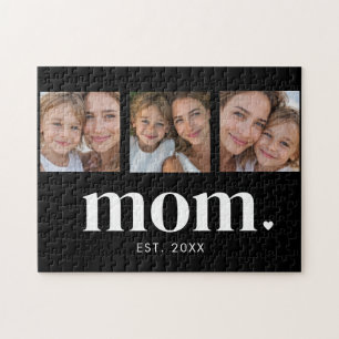 Mom Established Modern Minimal 3 Photo Jigsaw Puzzle