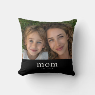Mom Established Modern Minimal Photo Cushion