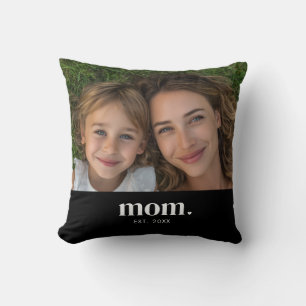 Mom Established Modern Minimal Photo Cushion