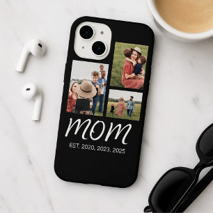 Mom Established Modern Script Black 3 Photo iPhone 16 Case
