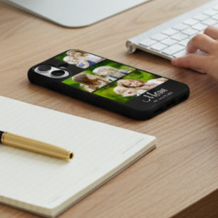 Mom Established Modern Script Black 3 Photo iPhone 16 Case