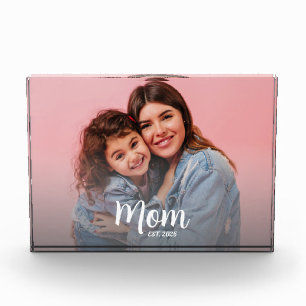 Mom Established Modern Script Photo Block