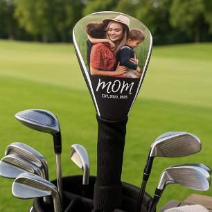Mom Established Modern Script Photo Golf Head Cover
