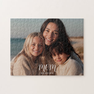 Mom Established Modern Script Photo Jigsaw Puzzle