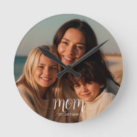 Mom Established Modern White Script Photo