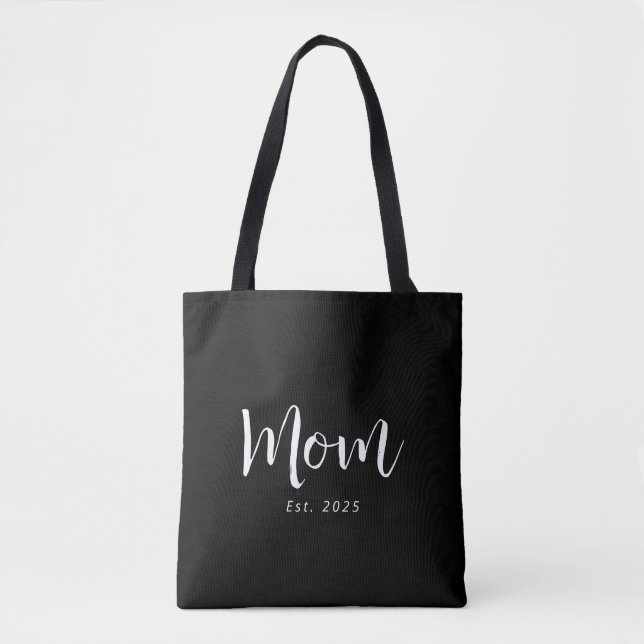 Mom Established New Mom Gift Tote Bag (Front)