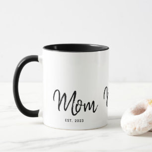 Mom Established New Mom Gift Two-Tone Coffee Mug