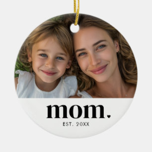 Mom Established Photo Gift Ceramic Tree Decoration