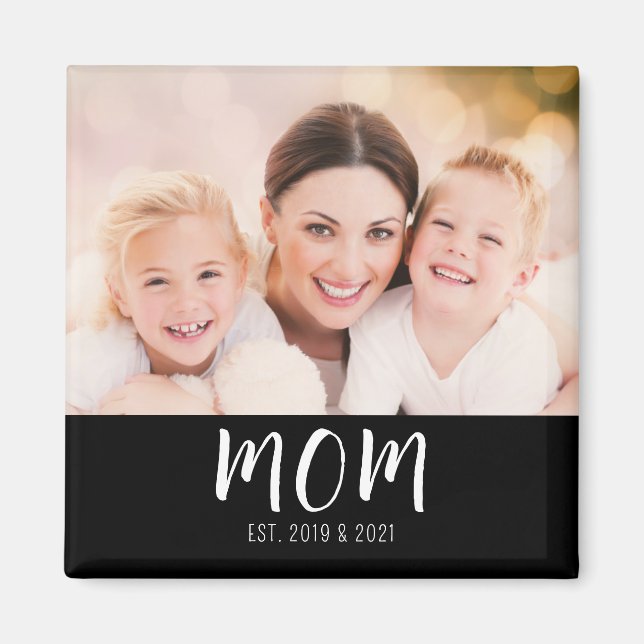 Mom Established Photo Gift Magnet (Front)