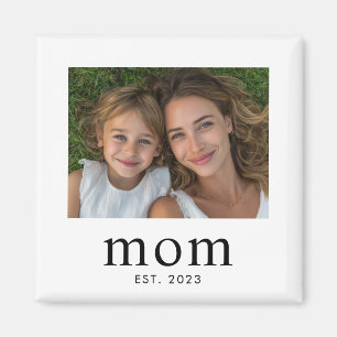 Mom Established Photo Gift  Magnet