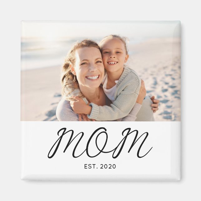 Mom Established Photo Gift Magnet (Front)